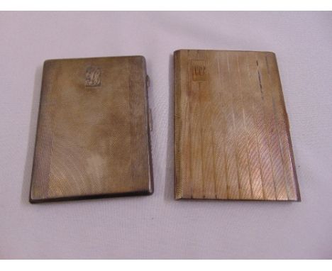 Two silver engine turned cigarette cases