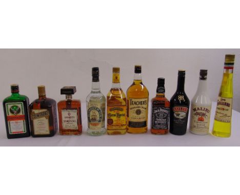 A quantity of alcohol to include whisky, gin, tequila and liqueurs  (10)