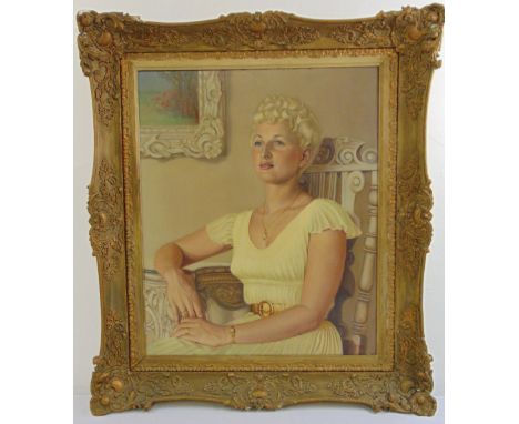 K. Mckee framed oil on canvas of a lady, signed bottom right, 76 x 63.5cm ARR applies
