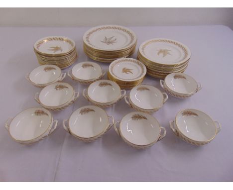 Spode Golden Fern part dinner service to include plates and bowls  (53)