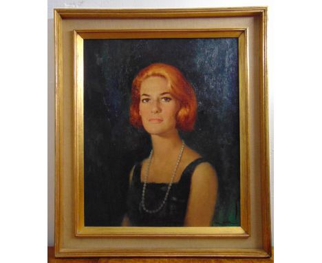 Paul Lucien Dessau (1909-1999) framed oil on board portrait of a society lady, signed bottom right, 60 x 49.5cm ARR applies