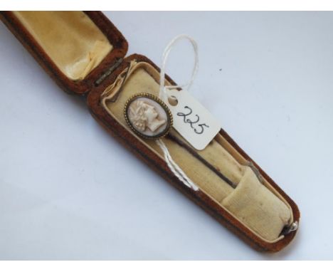 Boxed cameo stick pin      