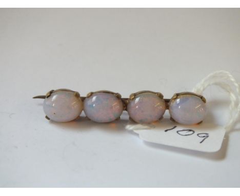 Four stone opal &amp; metal brooch     