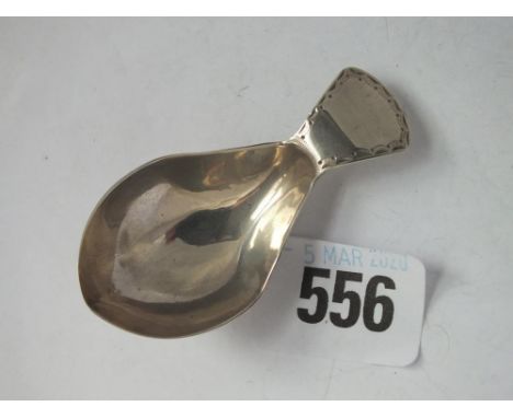 Georgian bright cut caddy scoop, 2.5” long Lon 1793 by SH  