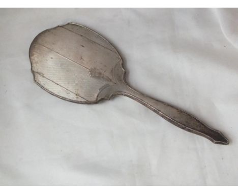 Engine turned hand mirror, 11” long B’ham by B &amp; Co  