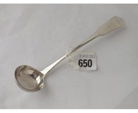 Scottish provincial fiddle pattern sauce ladle, makers mark SS 28g.        