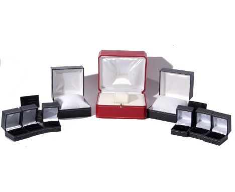 Cartier red watch box, red Must de Cartier, finished in red leather, with white cushion interior and silk lined lid, marked '