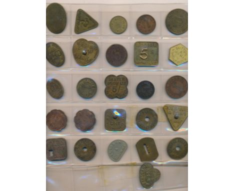 Billingsgate Market Tokens to include: Leleu &amp; Co, Leleu &amp; Blakesley, Leleu &amp; Morris, Lynn &amp; Gibson, J Mills,