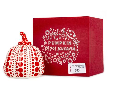 YAYOI KASUMA (JAPANESE b 1929), RED PUMPKIN print cast resin multiples, stamped with artist's name to underside 10cm high app