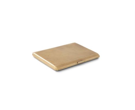 AN 18K GOLD CIGARETTE CASE, Birmingham 1871, mark of Adie Brothers Ltd,  of rectangular form, with angled corners and engine 