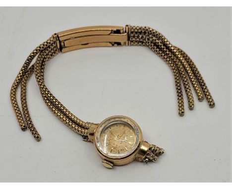 An Omega 9ct gold ladies' cocktail watch, manual movement, cal.481, having 17mm wide 9ct. gold case, signed circular dial wit