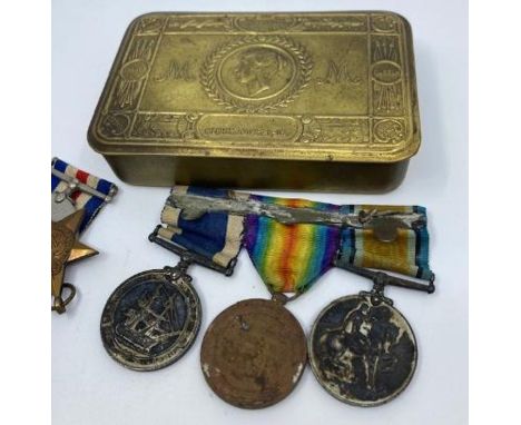 A WW1 Medal group, comprising; British War medal and Victory medal, awarded CH 21536 PTE. H.J.Sadler HML and Royal Navy Long 