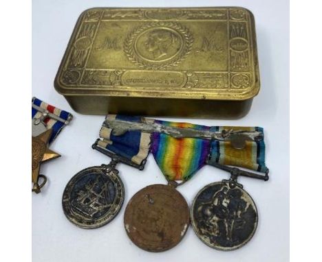 A WW1 Medal group, comprising; British War medal and Victory medal, awarded CH 21536 PTE. H.J.Sadler HML and Royal Navy Long 