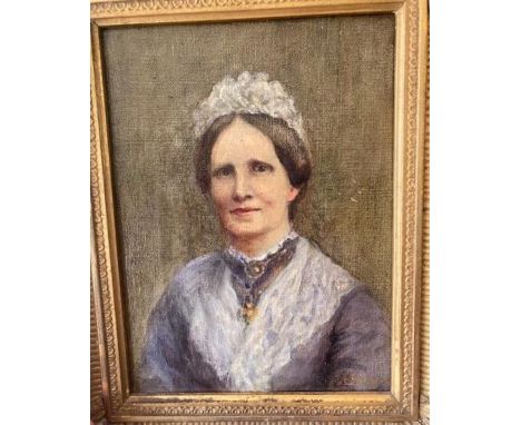 A 19th cent portrait of a lady, signed lower right&nbsp;