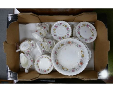 Royal Doulton Rosell patterned tea set: together with additional item included