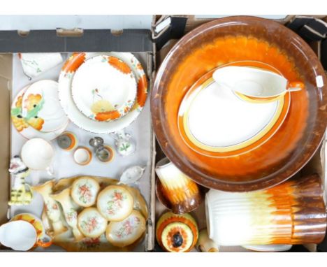 A large collection of orange & yellow themed itemsOrange and Yellow themed items to include Grays pottery trio, Crownfords bo
