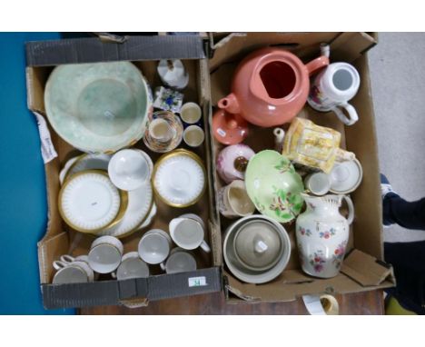 A mixed collection of ceramic items to include: Paragon Athena tea set, Woods fruit bowl, oversized teapot, Carltonware Austr