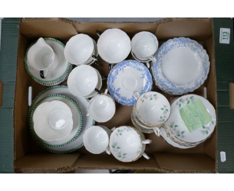Crown Staffordshire Cups &amp; Saucers: together with similar items ( 1 tray) 