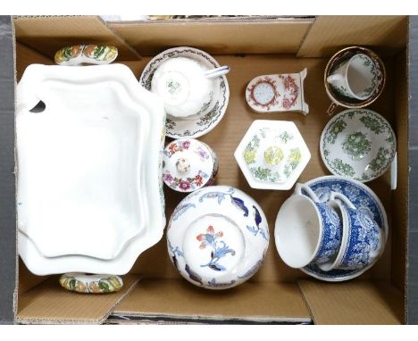 A collection of Masons items: including Strathmore pattern large soup bowl, Red Mandalay small mantle clock, Cathay patterned