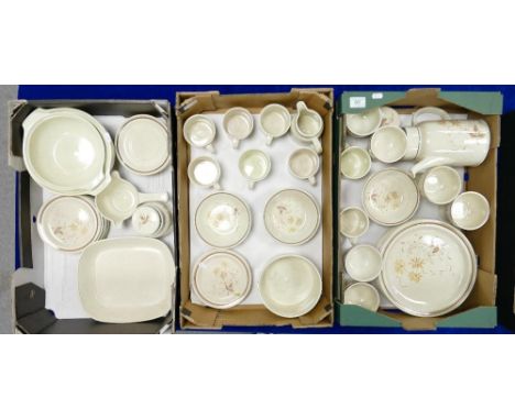 Royal Doulton Sandsprite Lambethware Dinner &amp; Teaware: to include, cups, teapot, bowls, plates, etc. (3 Trays) 