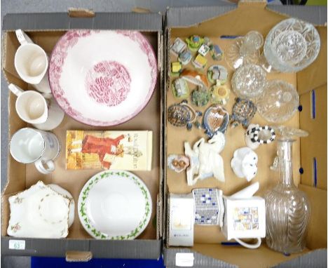 A mixed collection of ceramic items to include : large Woods english scenery bowl, Royal Albert Old country Rose planter, box