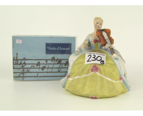 Royal Doulton figure Viola DAmore HN2797: with certificate. (cracked and missing bow) 