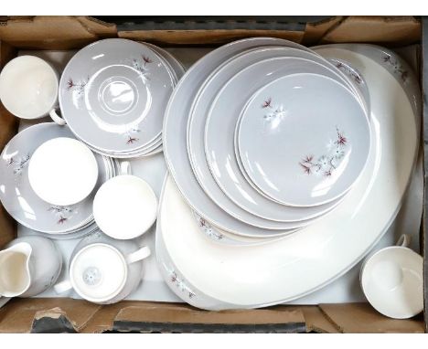 Royal Doulton Frost Pine patterned Dinner / teaware: Items to include serving platers, plates, cups, saucers etc. Approx 35 p