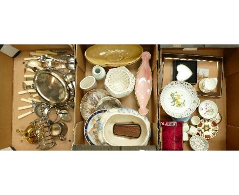 A Collection of 20th Century pottery items:Items include Royal Albert soap dispenser, Mailing decorative bowl, Author Woods I