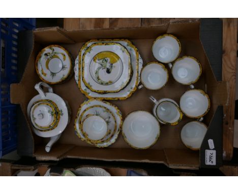 Melba bone china Dolly Varden tea set : together with a similar trio ( 1 tray) 
