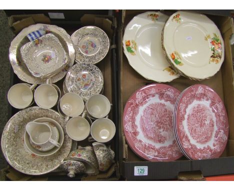 A mixed collection of items: to include H &amp; K Tunstall Victorian sampler patterned dinner and tea ware together with Wood