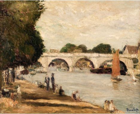 ARR * Dunlop (Ronald Ossory, 1894-1973). Kingston Bridge, oil on canvas, signed lower right, 51 x 41 cm, framed with label of