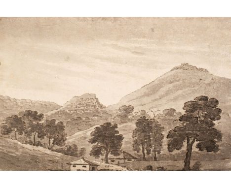 * Beaumont (George Howland, 1753-1827). In the Roman Campagna, pencil on pale blue-grey wove paper, some light spots, sheet s