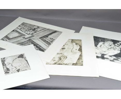 Anna Goncharova (Contemporary) four signed original prints, etching and aquatints. Each signed in pencil. Various dimensions.