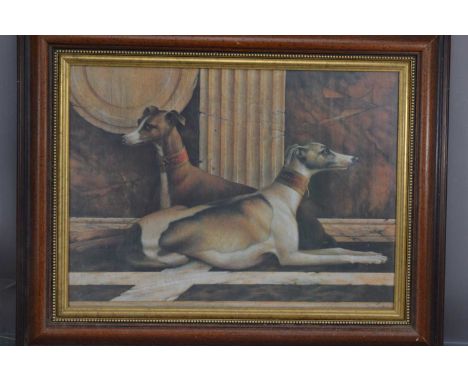 Elaine Vollherbst (Contemporary) (After) " “Greyhound Fresco”, Offset Print. 55.5cm x 75cm. Framed.