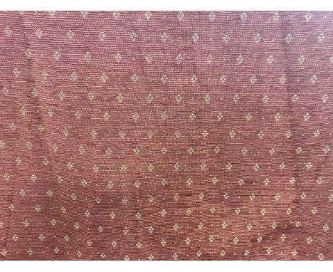 Two pairs of curtains, in red, lined, approx sizes 400cm wide by 190cm high, and the other pair, 300cm wide and 130cm high (4