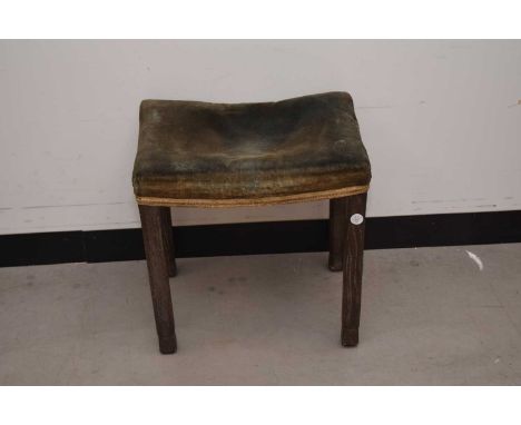 A George VI Coronation stool, AF, with later added metal bracket supports