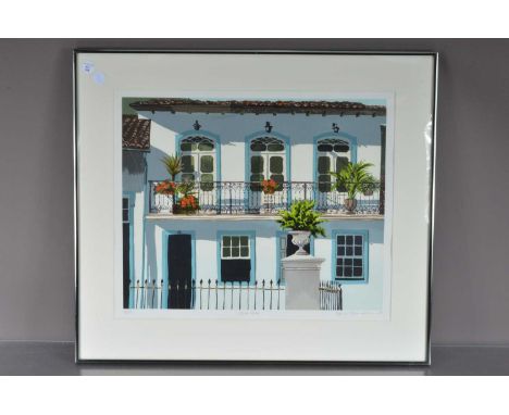 (ar) Llana Richardson (b.1945), Limited Edition print, entitled 'Ouro Preto', depicting a house, 128/225, 74cm x 64cm, framed