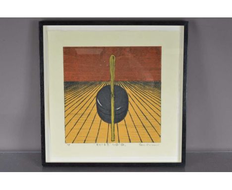 (ar) Nana Shiomi (b. 1956) artist proof woodcut print, 'One Hundred Views of Mitate No.62 - Caddy Spoon, 2003, 44cm x 44cm, f