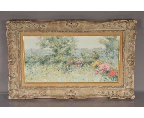 Andre Gisson (American 1928-2003), oil on canvas, impressionist Picnic scene, signed to the lower left, 59.5cm x 39.5cm