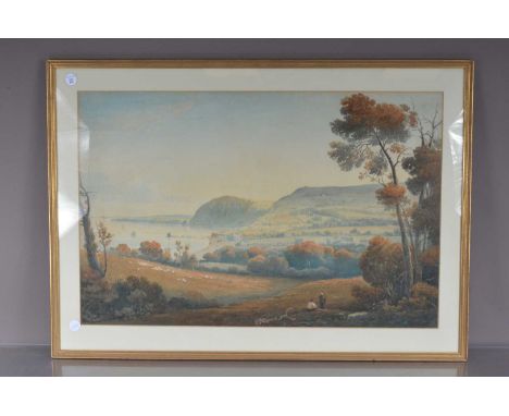 William Henry Haseler (19th Century), watercolour, Sidmouth from Salcombe Hill, 79.5cm x 51.5cm, framed and glazed