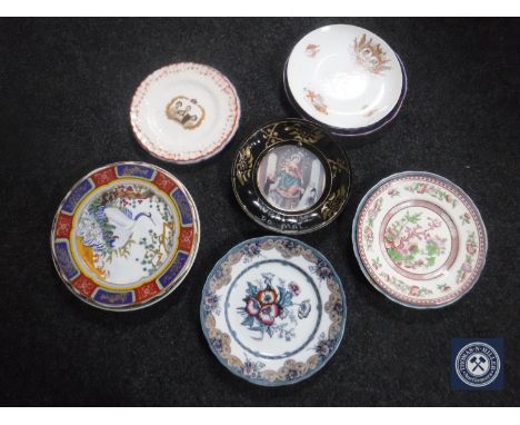 A good collection of antique and later plates to include Delft blue and white, hand painted Spode, Victorian and later Royal 