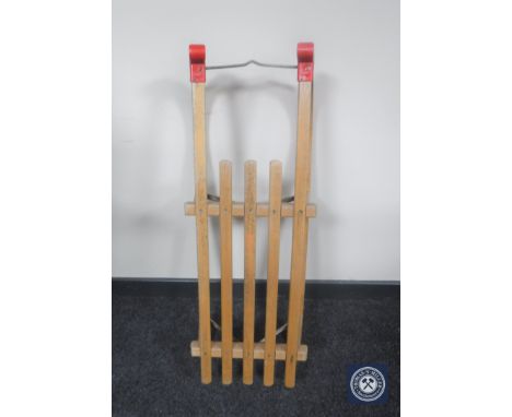 A vintage wooden sledge