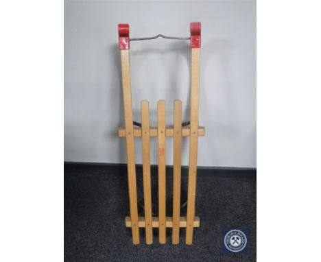 A vintage wooden sledge