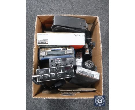 A box of Amstrad and Tristar CD radios, portable cassette recorder, receiver etc 