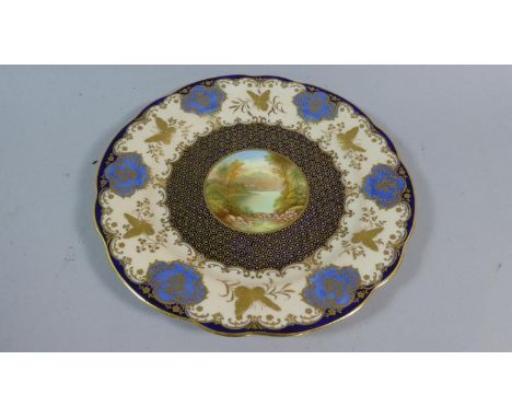 An Anysley Cabinet Plate with Hand Painted Centre Signed R G K, 22.5cm Diameter 