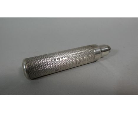 A Silver Ladies Handbag Torch with Engine Turned Decoration 