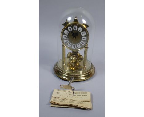 A Mid 20th Century Brass Pillar Clock 