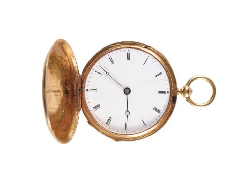 A. GOLAY.FERESECHE OF GENEVA: A gold-cased pocket watch with key-wind movement, white enamel dial, black Roman numerals and d