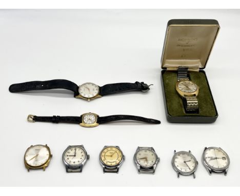 A collection of vintage watches including Seiko, Smith's, Roamer, Oris, Actua, Montine etc.