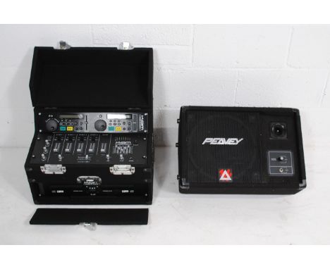 A KAM KCD500 double CD player and KAP1010 mixer all-in-one unit, along with a Peavey Eurosys 12M 8ohm speaker - untested